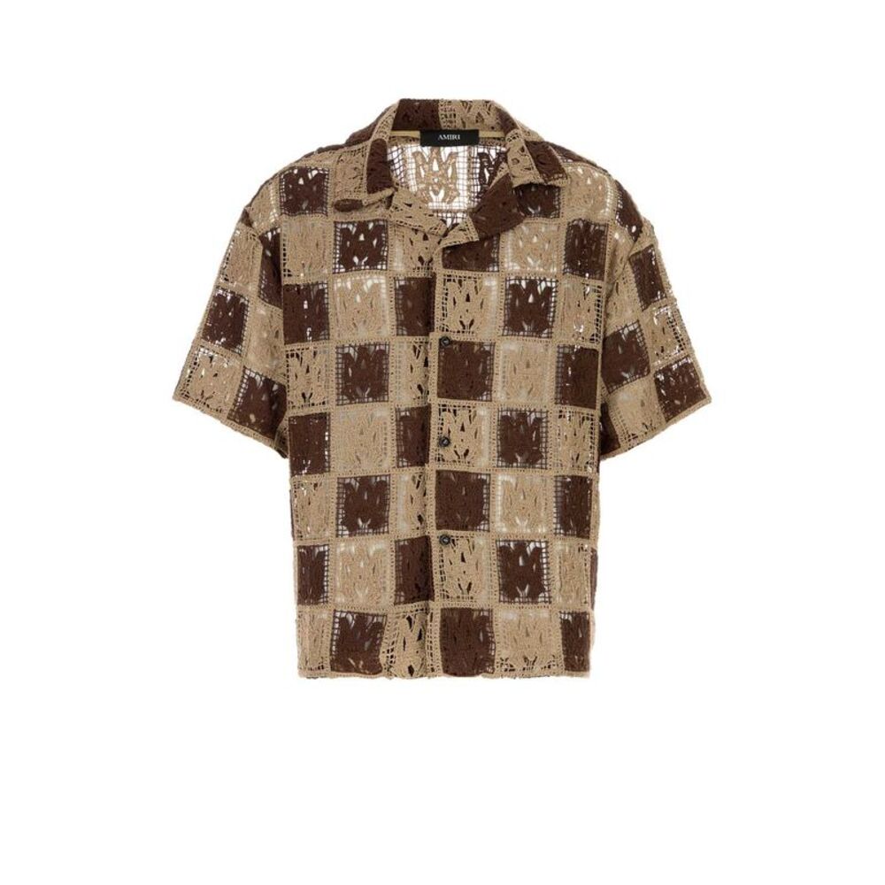 Amiri Men Two-Tone Crochet Shirt
